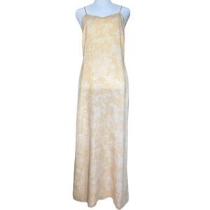 Tommy Bahama Silk Floral Dress Light Orange Vintage Tropical Print Sleeveless  6